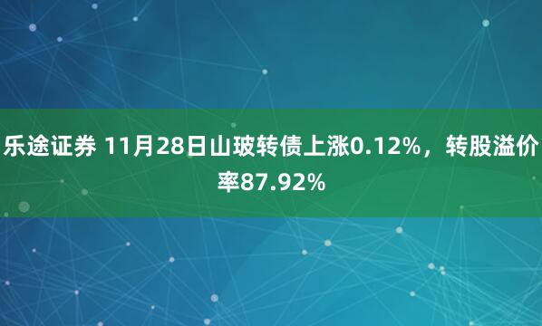 乐途证券 11月28日山玻转债上涨0.12%，转股溢价率87.92%